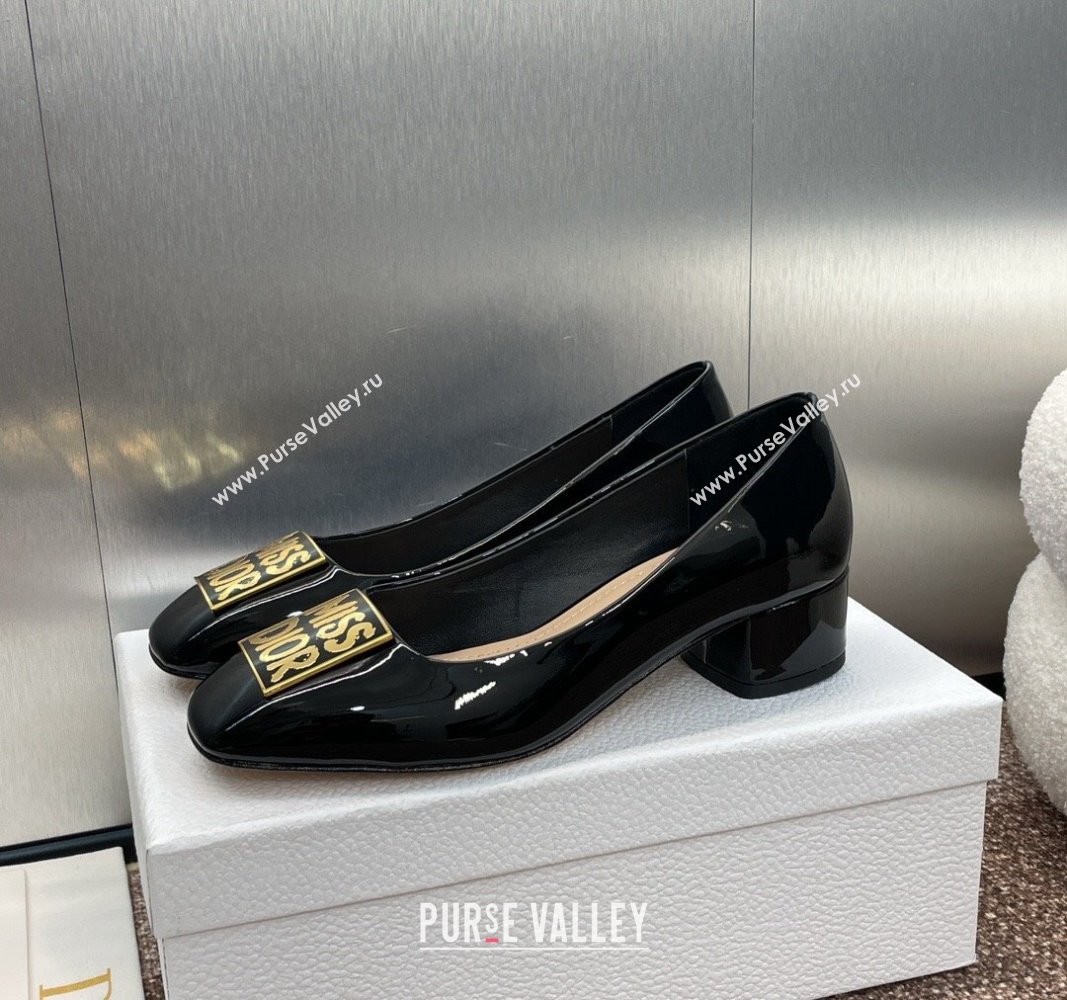 Dior Miss Dior Pump 3.5cm in Patent Calfskin Black 2024 0930 (MD-240930002)