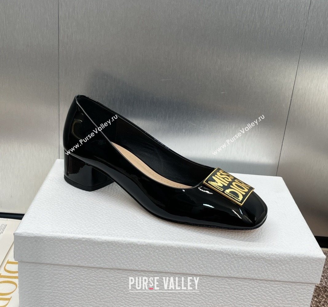 Dior Miss Dior Pump 3.5cm in Patent Calfskin Black 2024 0930 (MD-240930002)