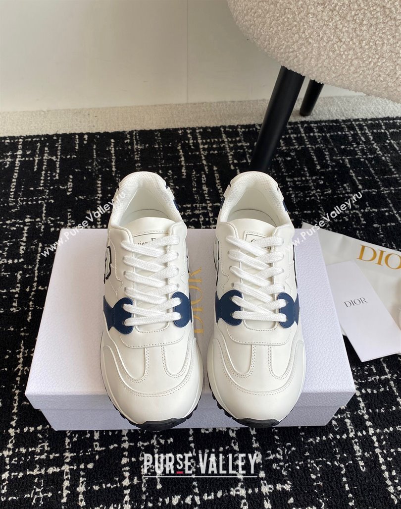 Dior Cest Dior Sneakers in Calfskin White/Blue 2024 0930 (SS-240930040)