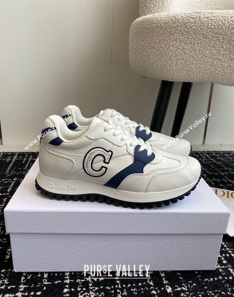 Dior Cest Dior Sneakers in Calfskin White/Blue 2024 0930 (SS-240930040)