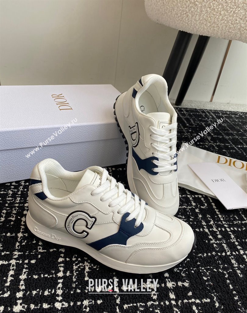 Dior Cest Dior Sneakers in Calfskin White/Blue 2024 0930 (SS-240930040)