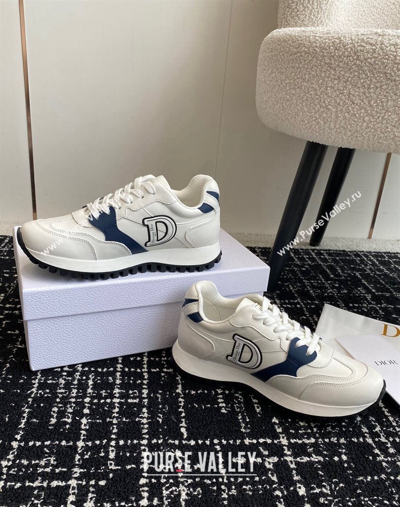 Dior Cest Dior Sneakers in Calfskin White/Blue 2024 0930 (SS-240930040)