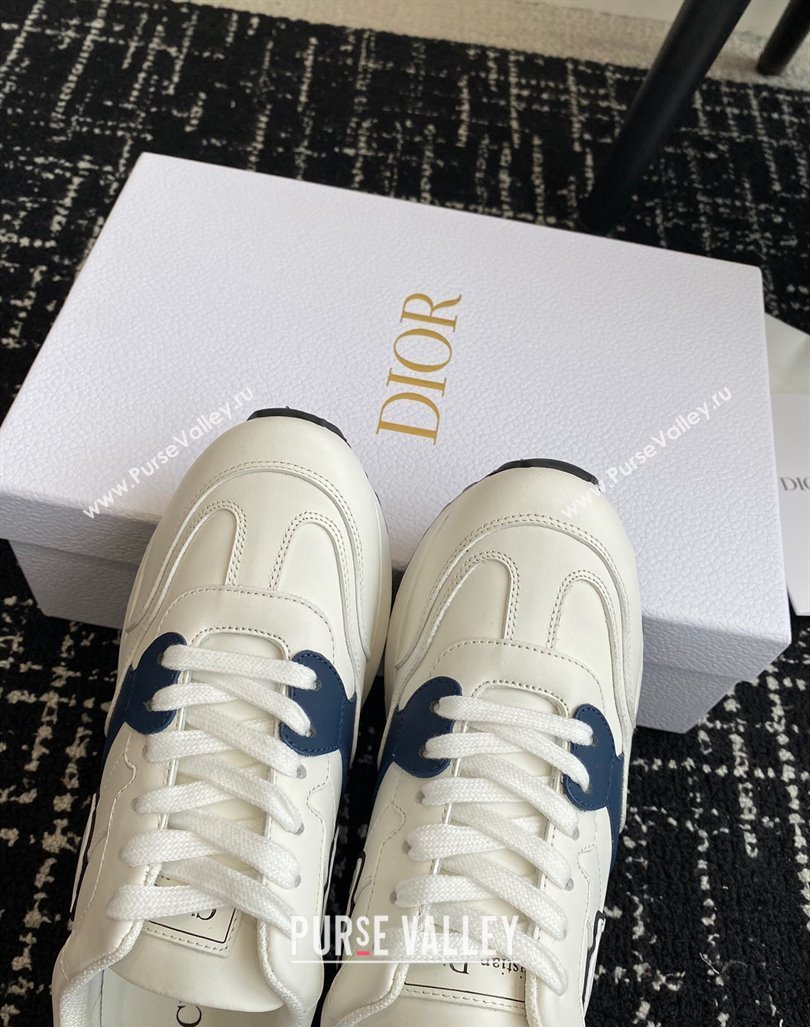 Dior Cest Dior Sneakers in Calfskin White/Blue 2024 0930 (SS-240930040)