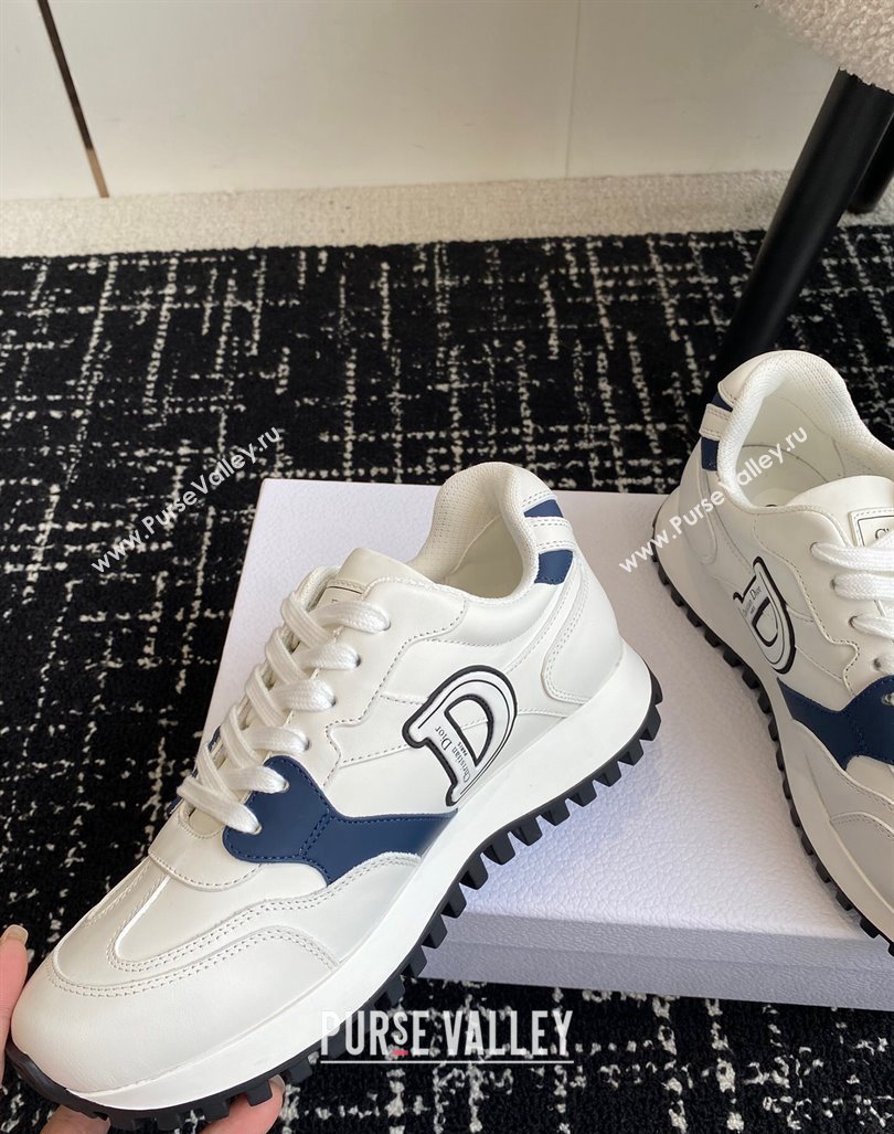 Dior Cest Dior Sneakers in Calfskin White/Blue 2024 0930 (SS-240930040)