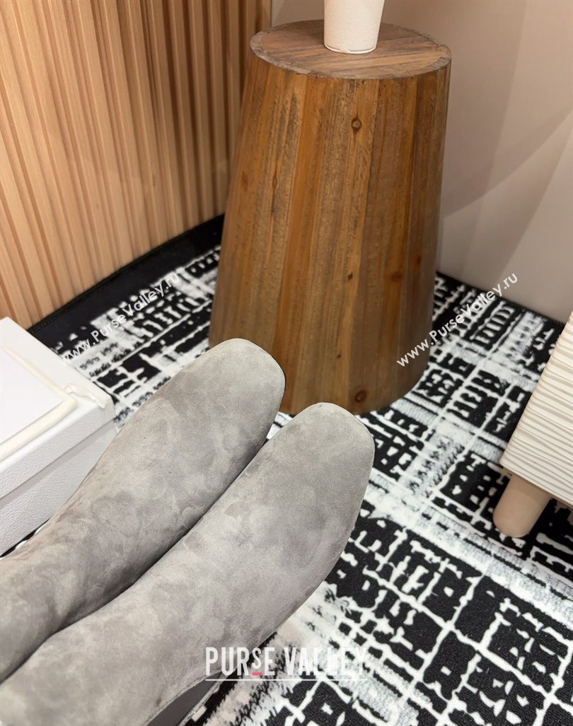 Dior Icon Heeled Ankle Boots 8cm in Grey Suede Goatskin 2024 (SS-240930037)