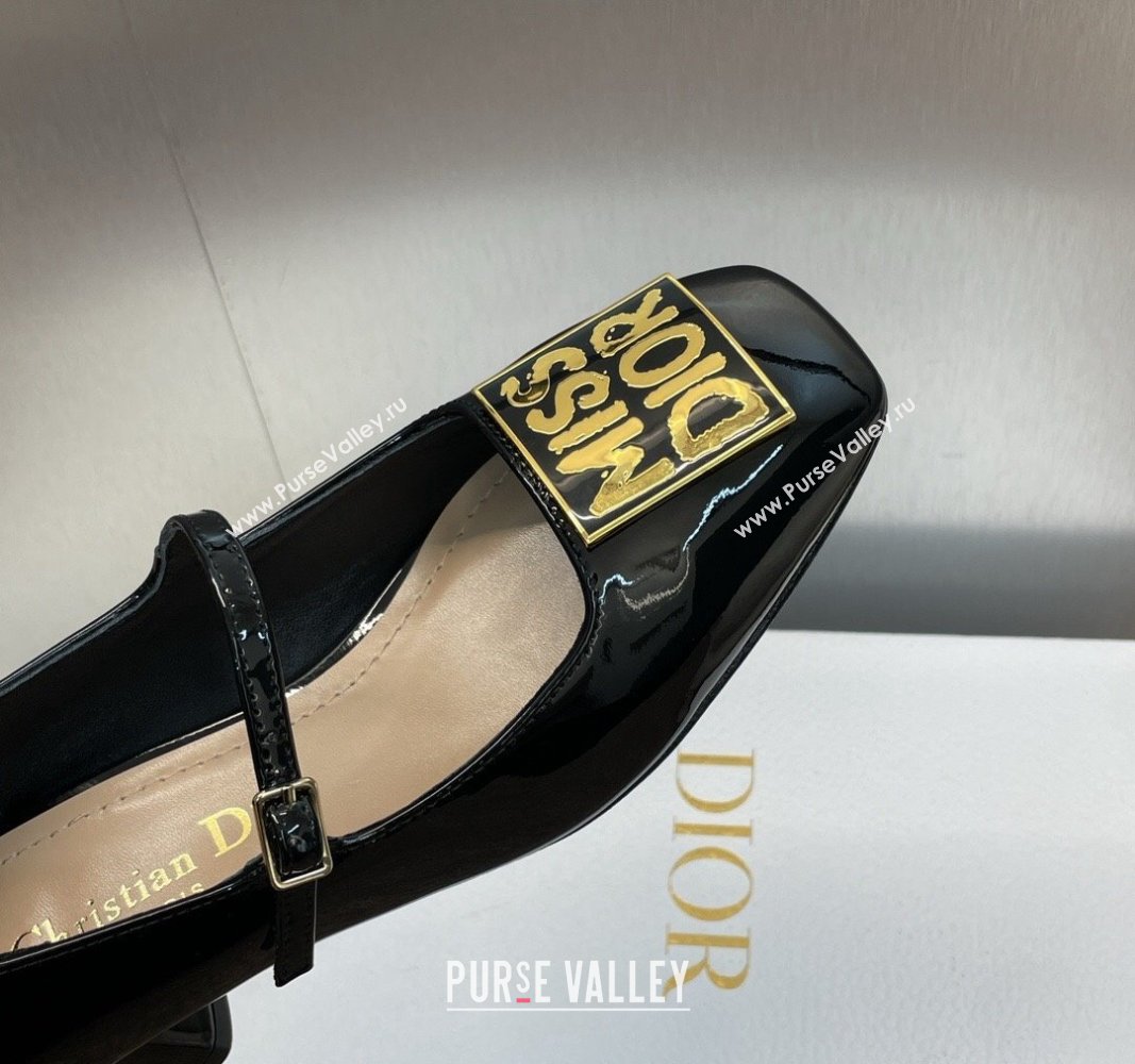 Dior Miss Dior Mary Janes Pumps 3.5cm in Patent Leather Black 2024 (MD-240930004)