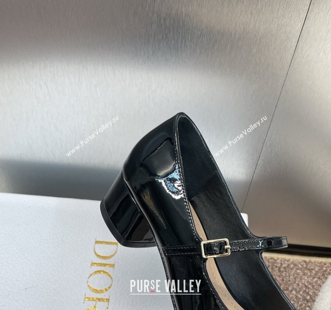 Dior Miss Dior Mary Janes Pumps 3.5cm in Patent Leather Black 2024 (MD-240930004)