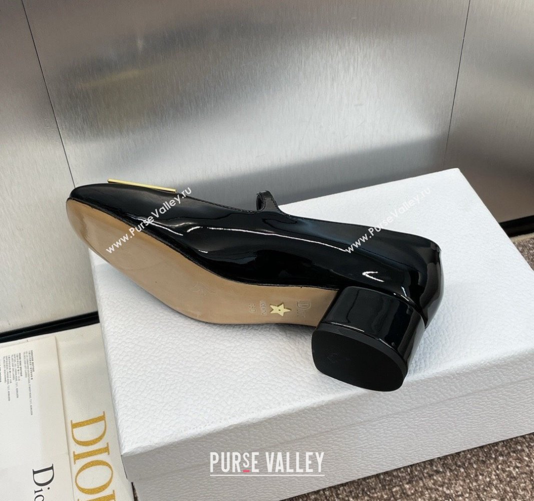 Dior Miss Dior Mary Janes Pumps 3.5cm in Patent Leather Black 2024 (MD-240930004)