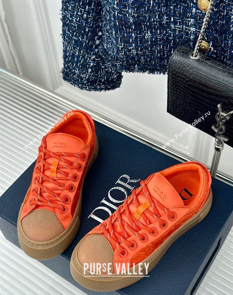 Dior DIOR AND STONE ISLAND Low-top Sneakers in Oblique Satin Orange 2024 (MD-240930054)