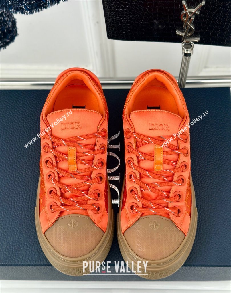 Dior DIOR AND STONE ISLAND Low-top Sneakers in Oblique Satin Orange 2024 (MD-240930054)