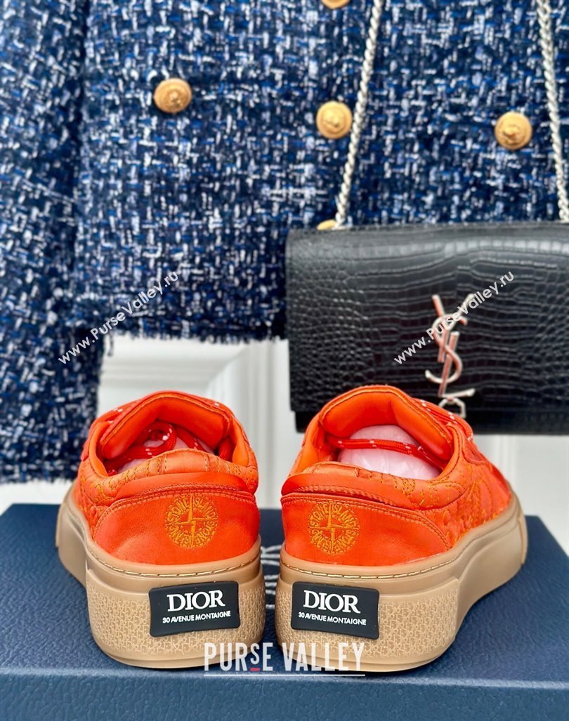 Dior DIOR AND STONE ISLAND Low-top Sneakers in Oblique Satin Orange 2024 (MD-240930054)