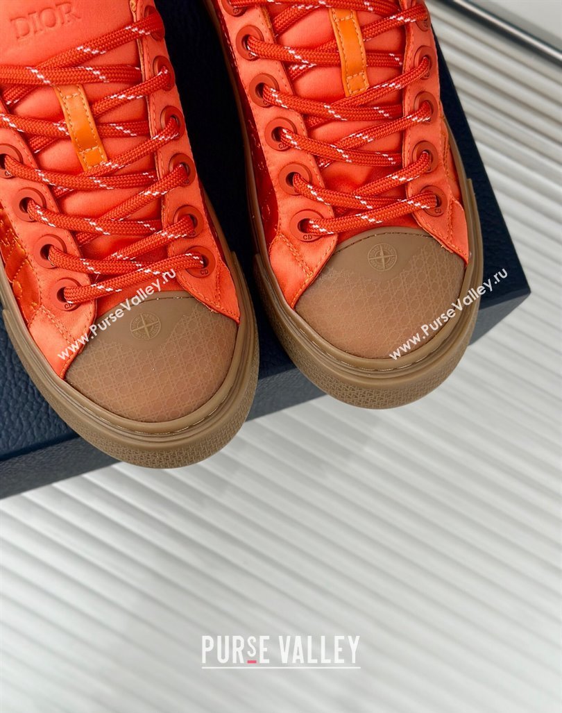 Dior DIOR AND STONE ISLAND Low-top Sneakers in Oblique Satin Orange 2024 (MD-240930054)