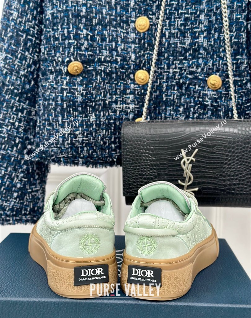 Dior DIOR AND STONE ISLAND Low-top Sneakers in Oblique Satin Green 2024 (MD-240930055)