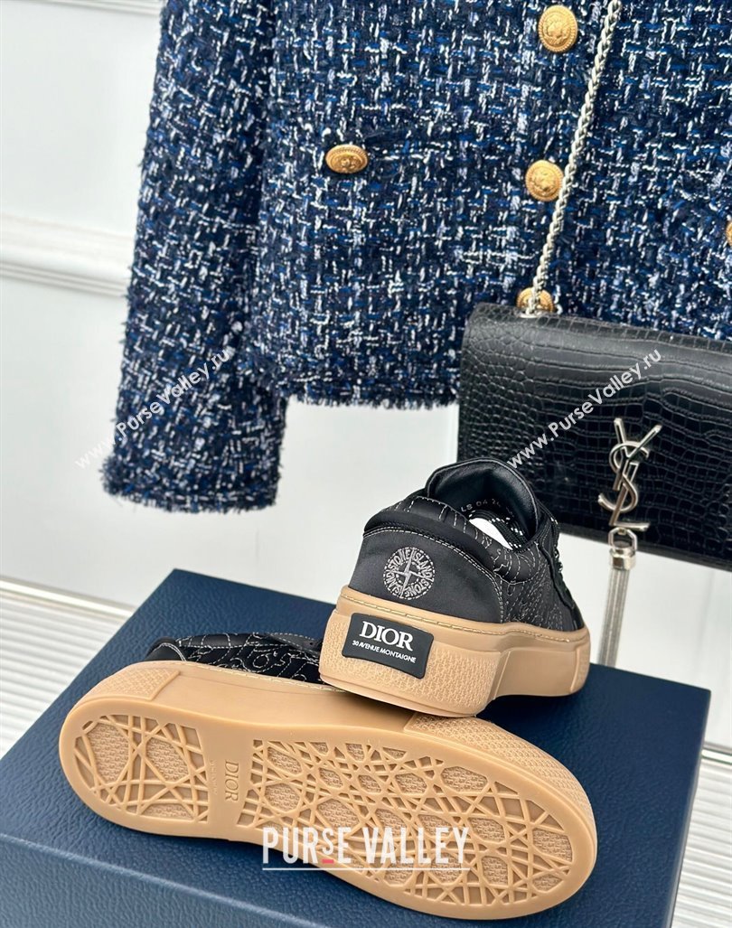 Dior DIOR AND STONE ISLAND Low-top Sneakers in Oblique Satin Black 2024 (MD-240930056)