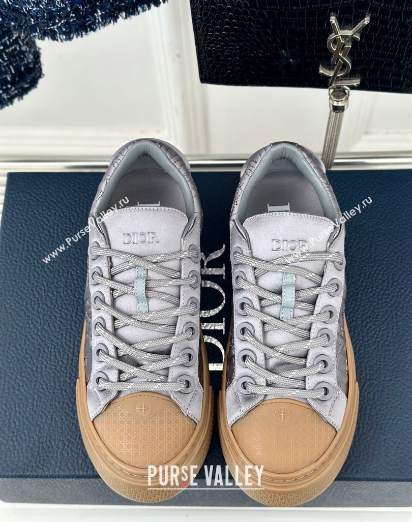 Dior DIOR AND STONE ISLAND Low-top Sneakers in Oblique Satin Light Grey 2024 (MD-240930057)