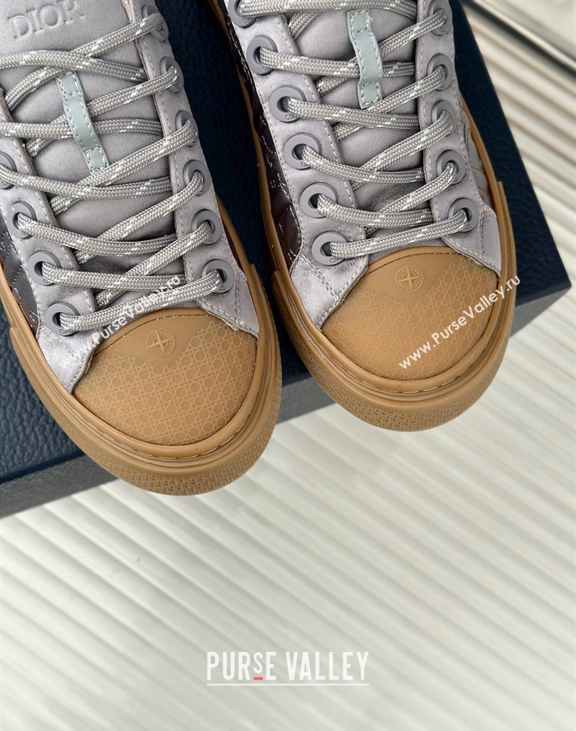 Dior DIOR AND STONE ISLAND Low-top Sneakers in Oblique Satin Light Grey 2024 (MD-240930057)