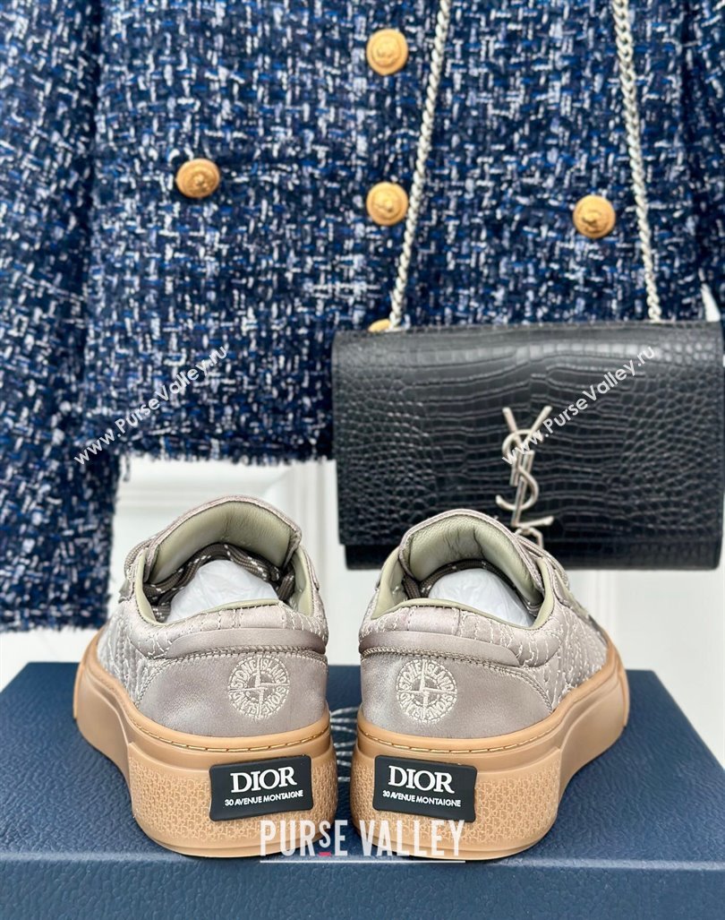 Dior DIOR AND STONE ISLAND Low-top Sneakers in Oblique Satin Dusty Beige 2024 (MD-240930058)