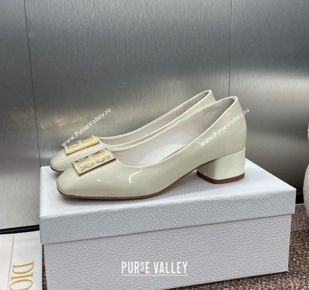 Dior Miss Dior Pump 3.5cm in Patent Calfskin White 2024 0930 (MD-240930001)