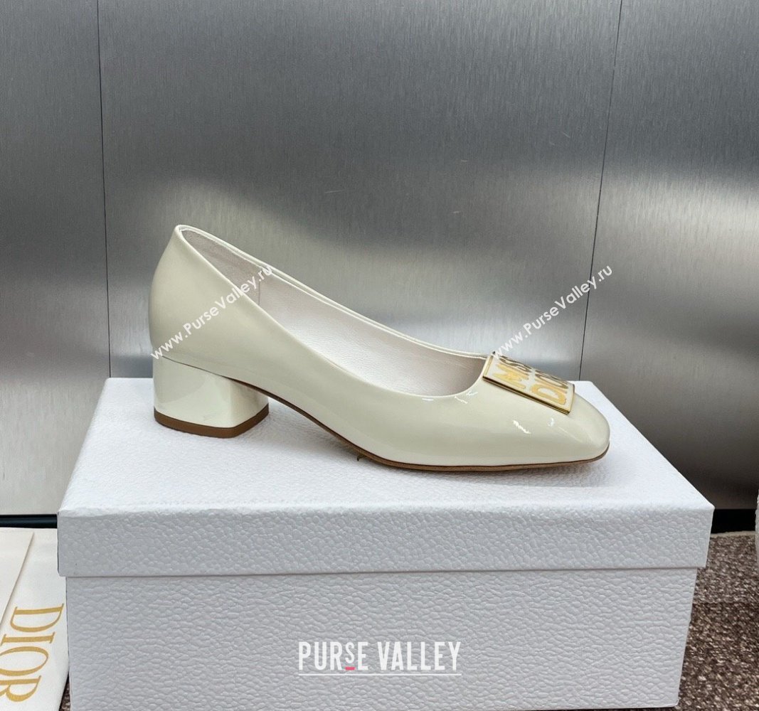 Dior Miss Dior Pump 3.5cm in Patent Calfskin White 2024 0930 (MD-240930001)