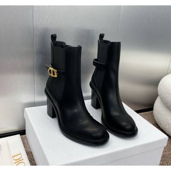 Dior 30 Montaigne Heeled Ankle Boots 7cm in Black Calfskin with CD Buckle 2024 (JC-240930029)