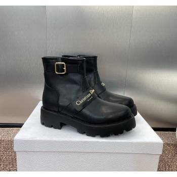 Dior D-Quest Platform Ankle Boots in Black Calfskin with Strap Buckle 2024 (JC-240930035)