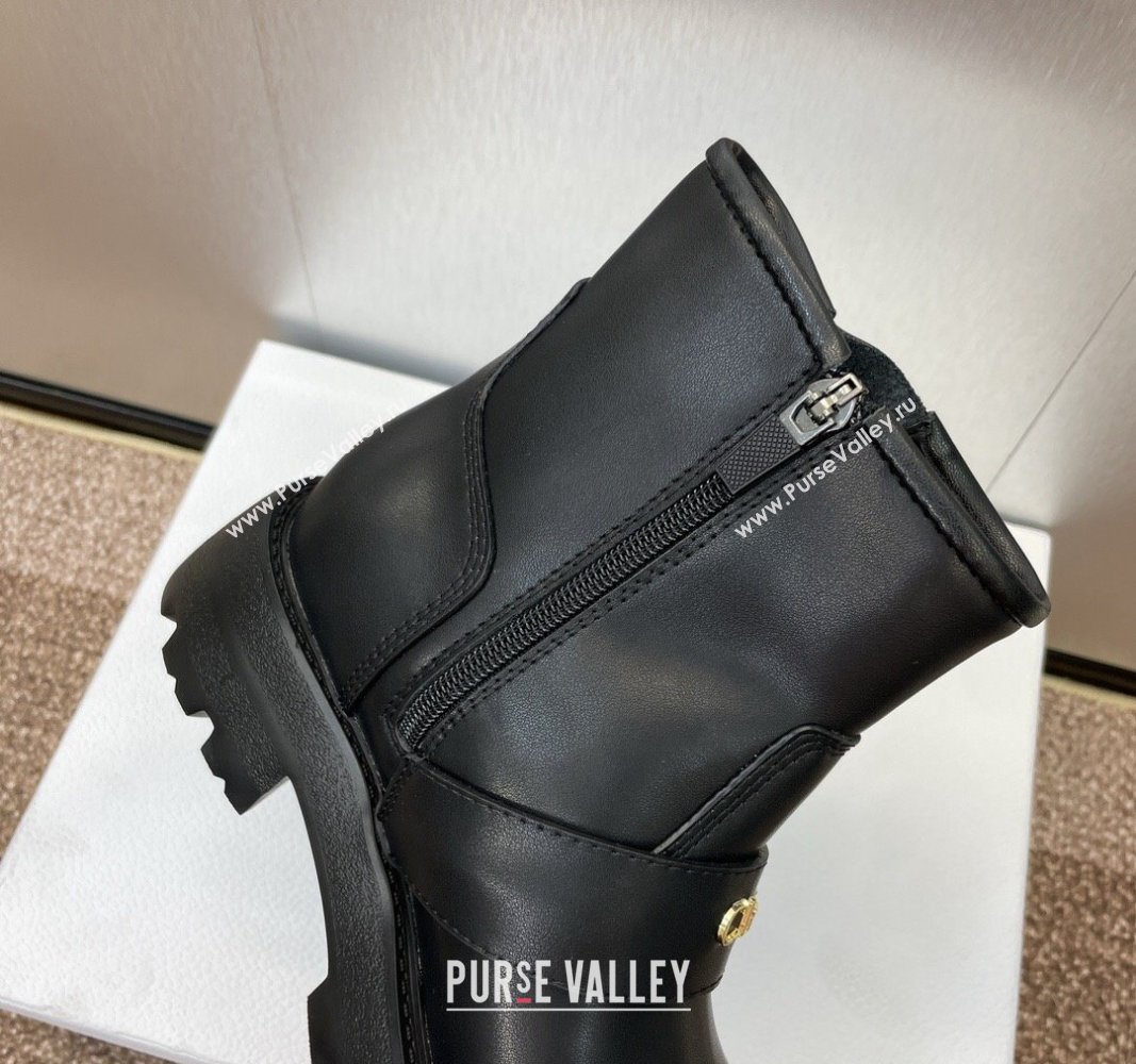 Dior D-Quest Platform Ankle Boots in Black Calfskin with Strap Buckle 2024 (JC-240930035)