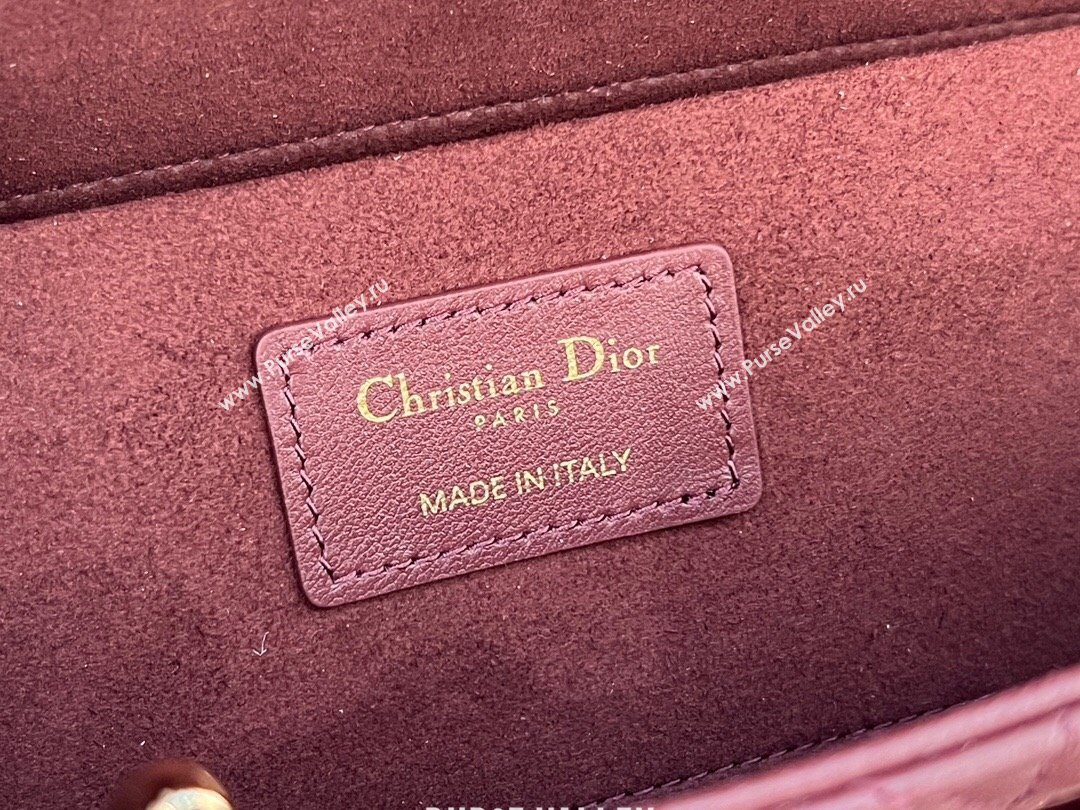 Dior Lady D-Joy Medium Bag in Cannage Lambskin Dark Burgundy 2024 M0540 (XXG-241031106)