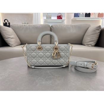 Dior Lady D-Joy Medium Bag in Cannage Lambskin Cloud Grey 2024 M0540 (XXG-241031107)