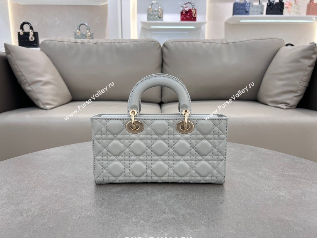 Dior Lady D-Joy Medium Bag in Cannage Lambskin Cloud Grey 2024 M0540 (XXG-241031107)