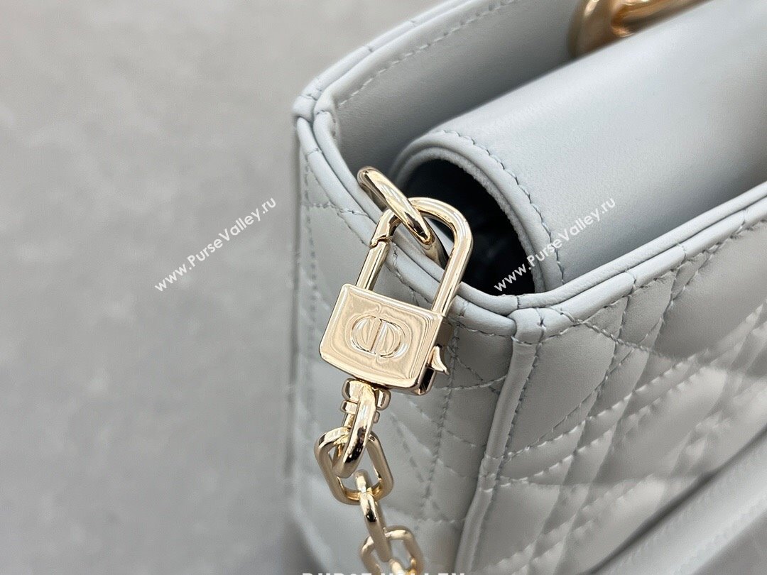 Dior Lady D-Joy Medium Bag in Cannage Lambskin Cloud Grey 2024 M0540 (XXG-241031107)