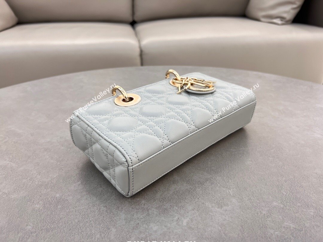 Dior Lady D-Joy Small Bag in Cannage Lambskin Cloud Grey 2024 M0613 (XXG-241031108)