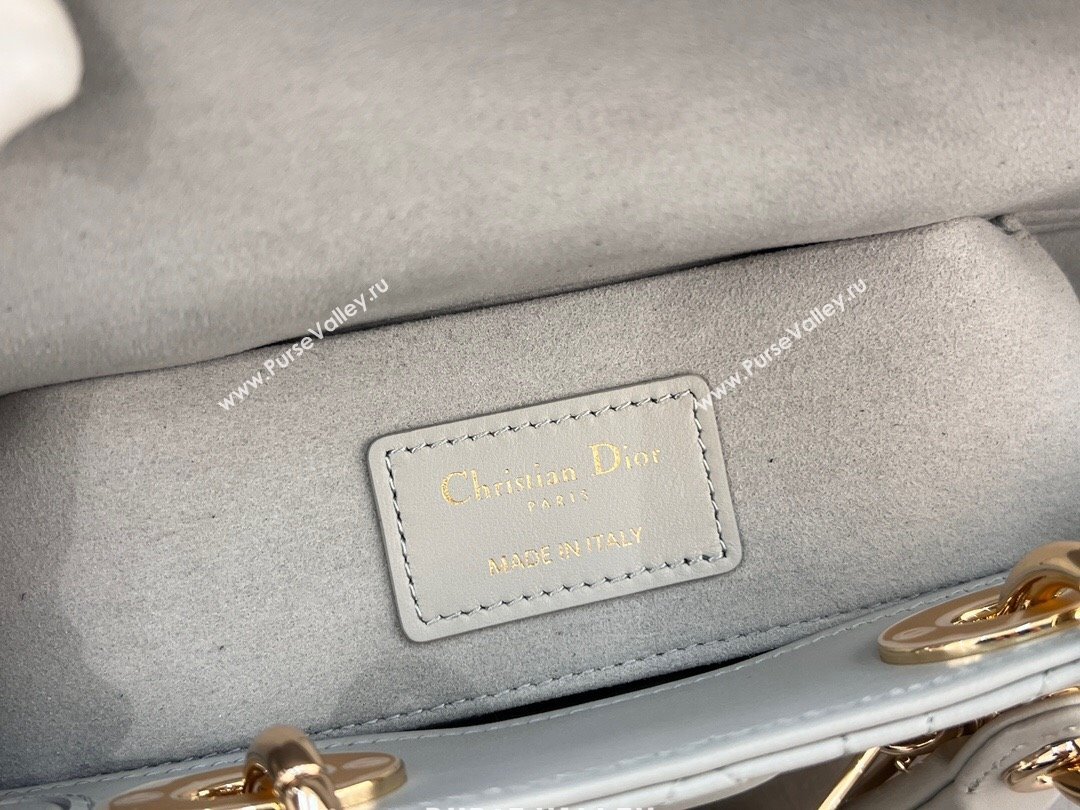 Dior Lady D-Joy Small Bag in Cannage Lambskin Cloud Grey 2024 M0613 (XXG-241031108)