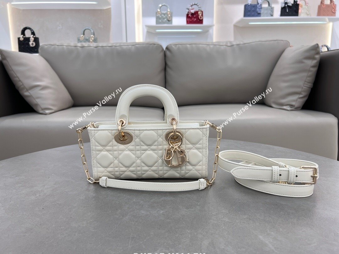 Dior Lady D-Joy Small Bag in Cannage Lambskin White 2024 M0613 (XXG-241031110)