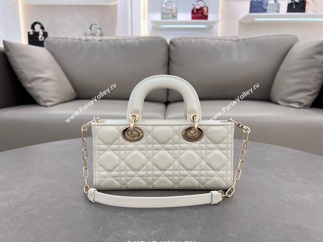 Dior Lady D-Joy Small Bag in Cannage Lambskin White 2024 M0613 (XXG-241031110)