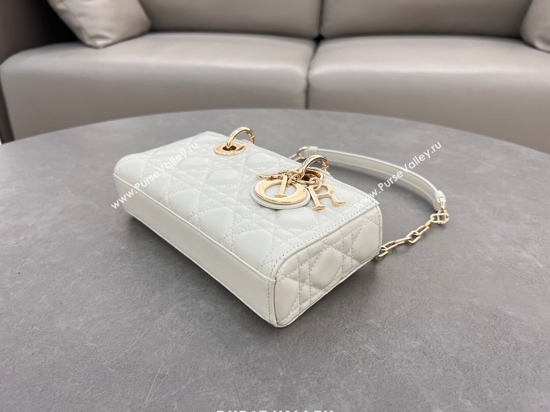 Dior Lady D-Joy Small Bag in Cannage Lambskin White 2024 M0613 (XXG-241031110)