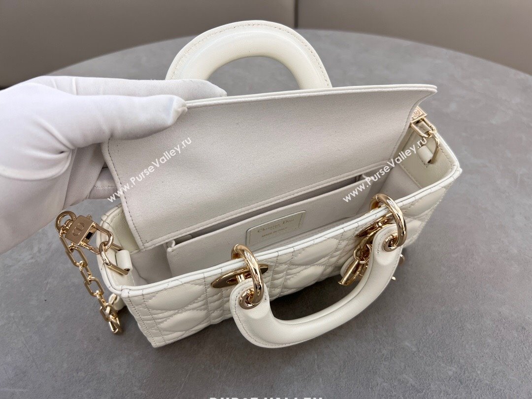 Dior Lady D-Joy Small Bag in Cannage Lambskin White 2024 M0613 (XXG-241031110)