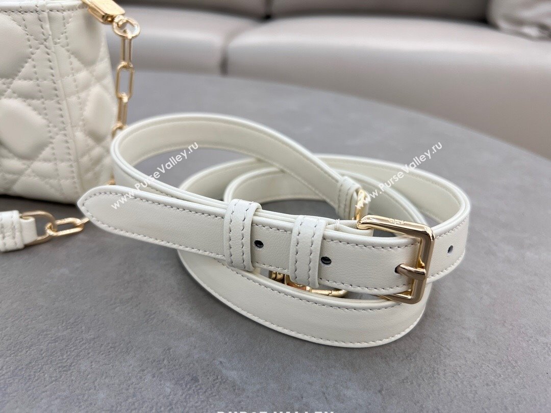 Dior Lady D-Joy Small Bag in Cannage Lambskin White 2024 M0613 (XXG-241031110)