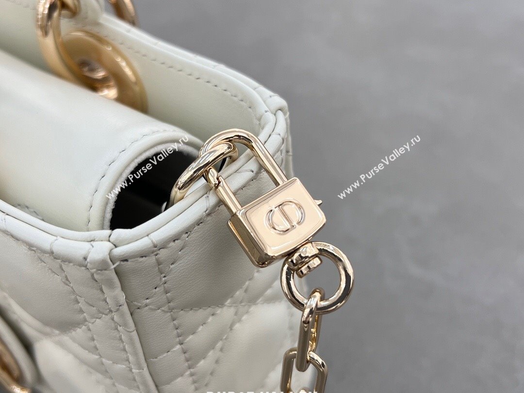 Dior Lady D-Joy Small Bag in Cannage Lambskin White 2024 M0613 (XXG-241031110)