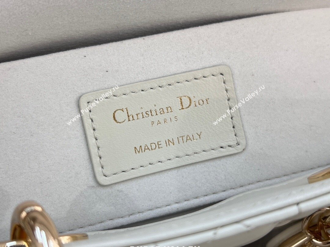 Dior Lady D-Joy Small Bag in Cannage Lambskin White 2024 M0613 (XXG-241031110)