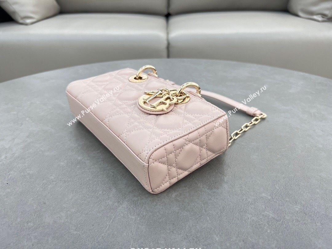 Dior Lady D-Joy Small Bag in Cannage Lambskin Blush Pink 2024 M0613 (XXG-241031111)