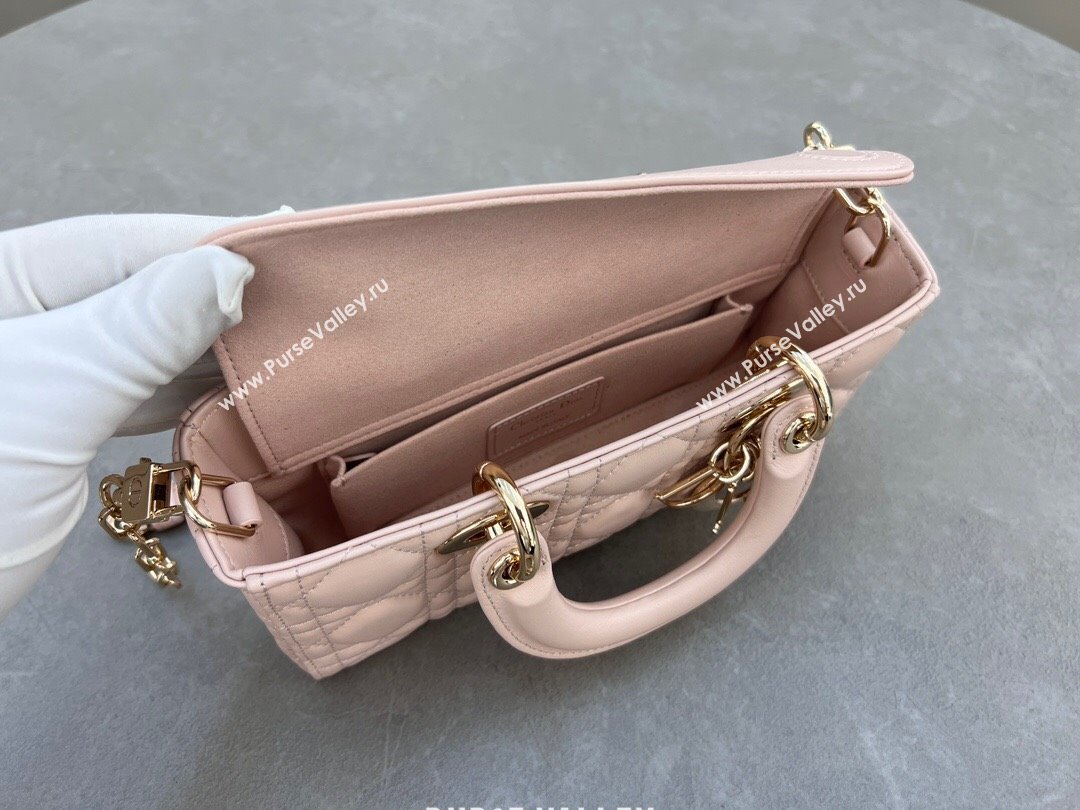 Dior Lady D-Joy Small Bag in Cannage Lambskin Blush Pink 2024 M0613 (XXG-241031111)