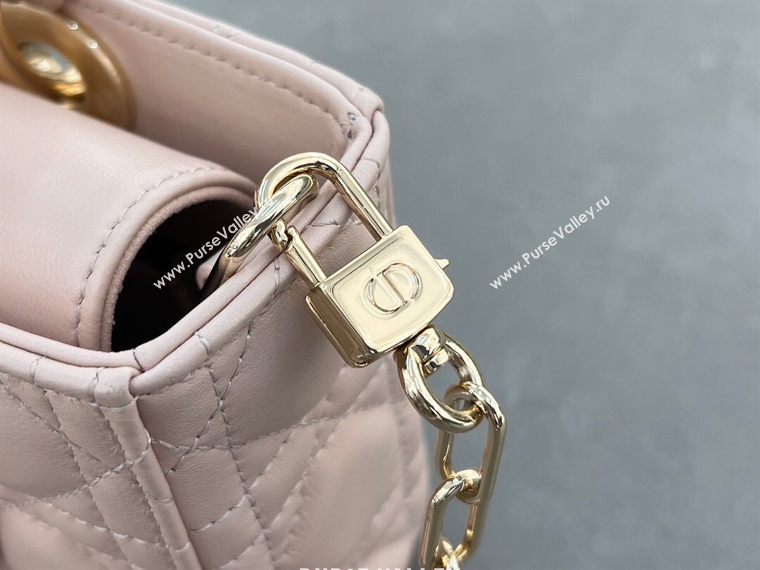 Dior Lady D-Joy Small Bag in Cannage Lambskin Blush Pink 2024 M0613 (XXG-241031111)