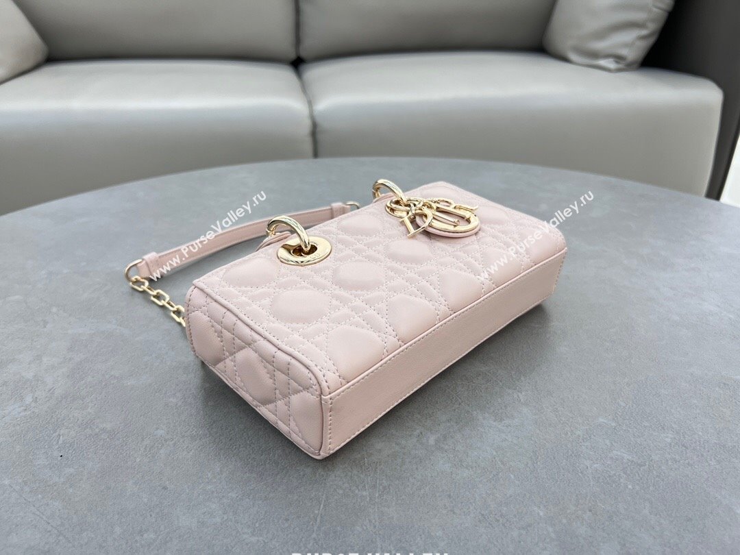 Dior Lady D-Joy Small Bag in Cannage Lambskin Blush Pink 2024 M0613 (XXG-241031111)