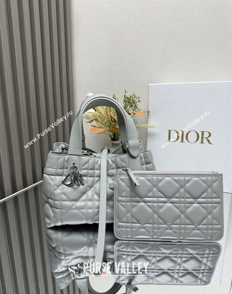 Dior Small Toujours Tote bag in Macrocannage Calfskin Cloud Grey 2024 (XXG-241101108)