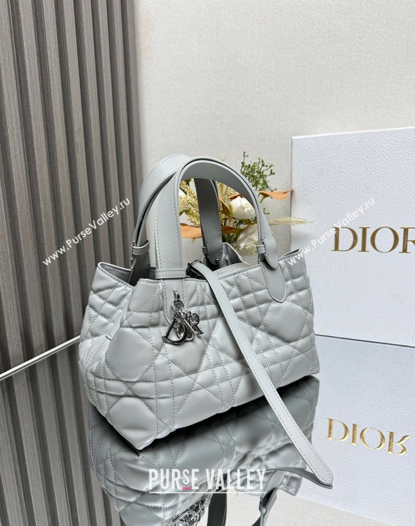 Dior Small Toujours Tote bag in Macrocannage Calfskin Cloud Grey 2024 (XXG-241101108)