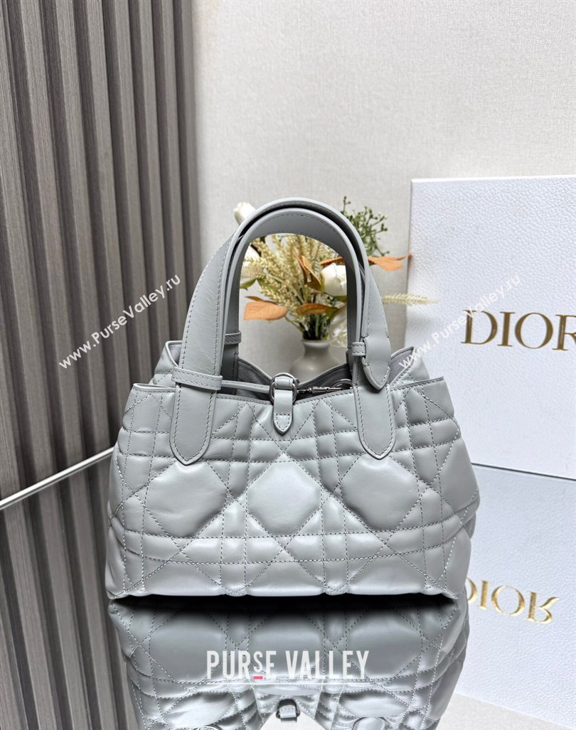 Dior Small Toujours Tote bag in Macrocannage Calfskin Cloud Grey 2024 (XXG-241101108)