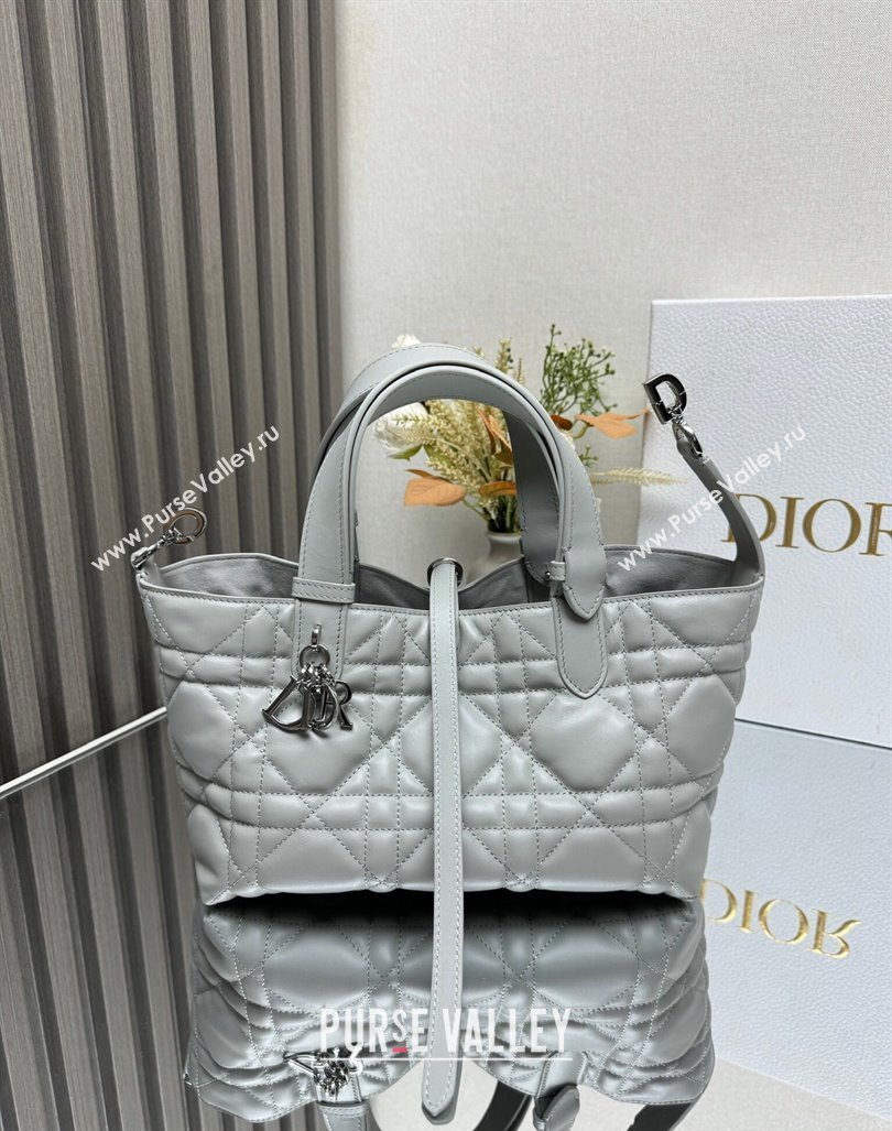 Dior Small Toujours Tote bag in Macrocannage Calfskin Cloud Grey 2024 (XXG-241101108)