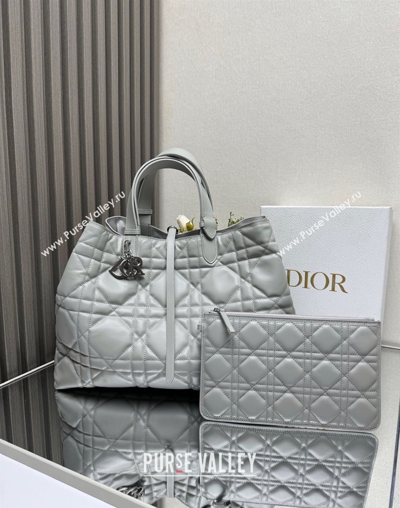 Dior Large Toujours Tote bag in Macrocannage Calfskin Cloud Grey 2024 (XXG-241101109)