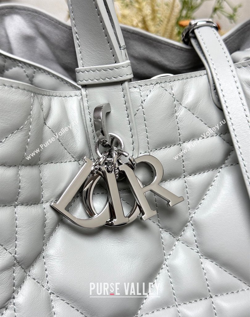 Dior Large Toujours Tote bag in Macrocannage Calfskin Cloud Grey 2024 (XXG-241101109)