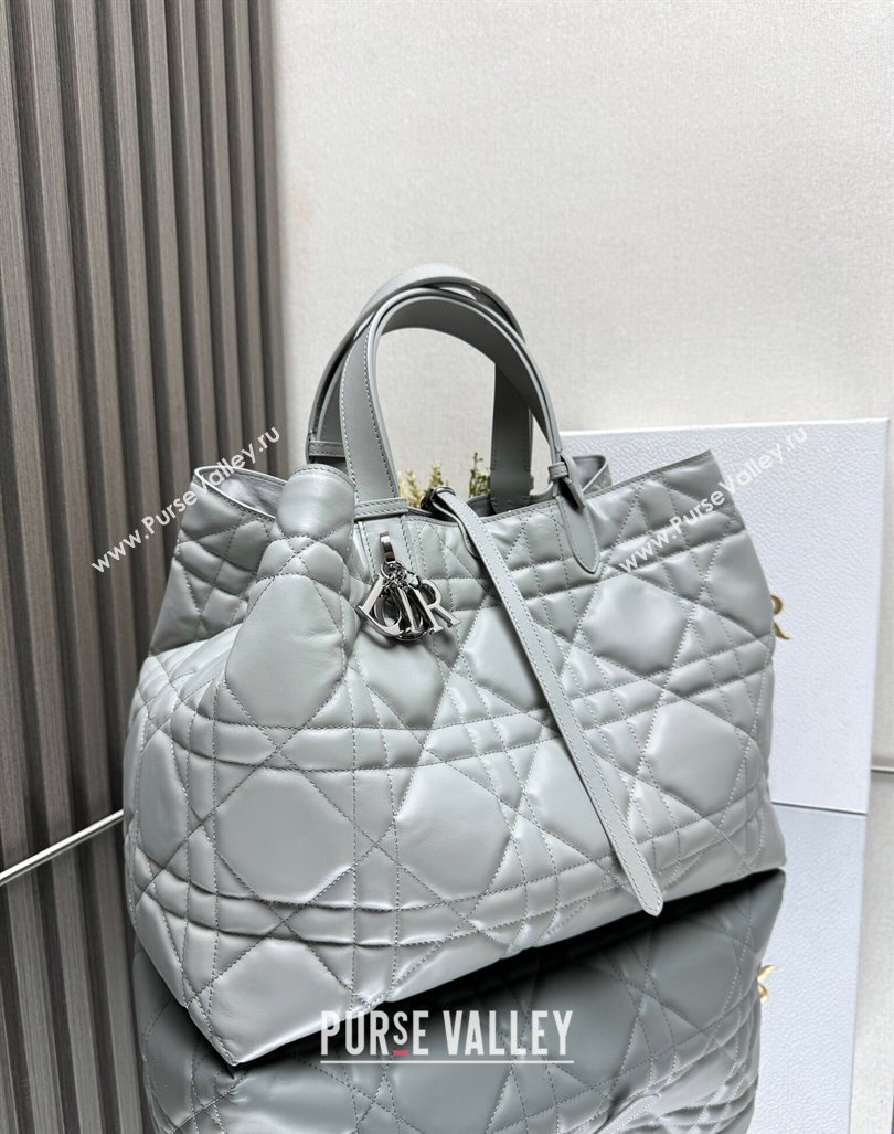 Dior Large Toujours Tote bag in Macrocannage Calfskin Cloud Grey 2024 (XXG-241101109)